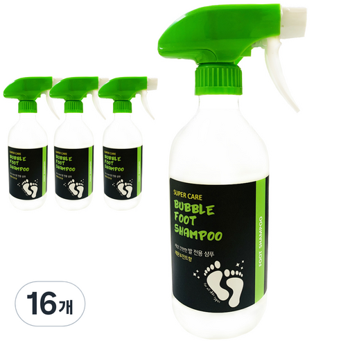 슈퍼케어 버블 풋삼푸 레몬민트향, 500ml, 16개