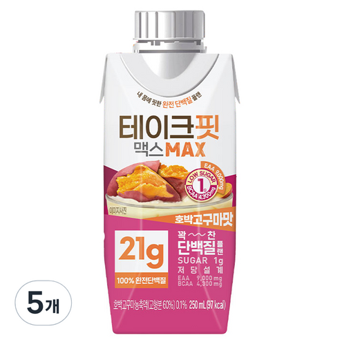 테이크핏 맥스 호박고구마맛 드링크믹스 RTD, 250ml, 5개