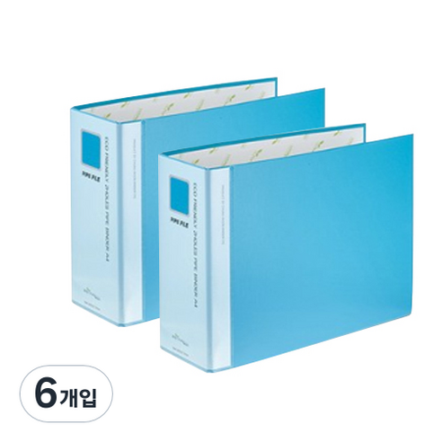 에코청운 에코 파이프 바인더 군 2공 A4 4 x 7 cm, 하늘, 6개입