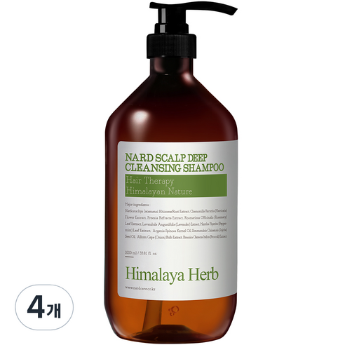 부케가르니 나드 두피 비듬 딥 클렌징 가려움 케어 샴푸, 1000ml, 4개