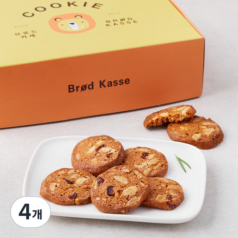 브로드카세 크렌베리 마카데미아 쿠키, 180g, 4개