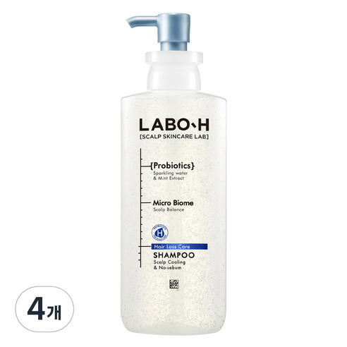 라보에이치 스칼프 쿨링 & 노세범 기능성샴푸, 400ml, 4개