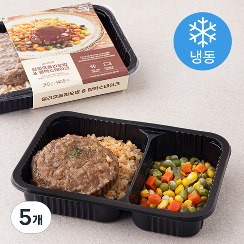 마시뜨랑 알리오올리오밥 & 함박스테이크 (냉동), 250g, 5개