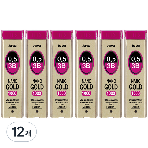 자바펜 나노골드 1000 샤프심 3B, 0.5mm, 12개