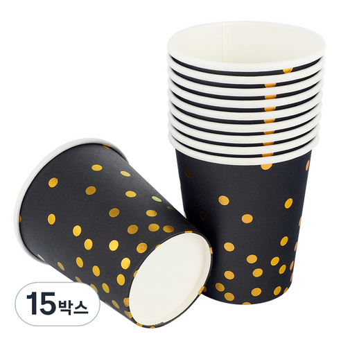 컨페티 파티컵 블랙 240ml, 150개