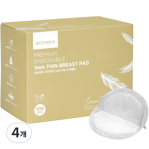 마더케이 1mm Thin 수유패드, 108매입, 4개