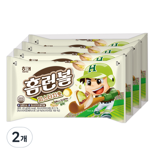 해태제과 홈런볼 피스타치오 과자 4p, 172g, 2개