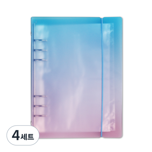 워너디스 6공 스티커 바인더 A5 + 양면 속지 40p 세트, 블루핑크, 4세트