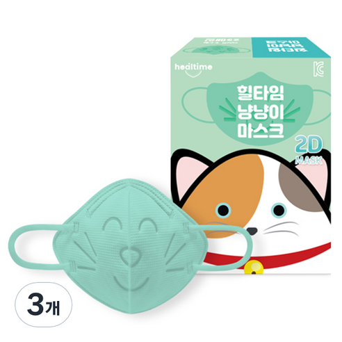 힐타임 냥냥이 마스크 초소형 민트, 25매입, 3개