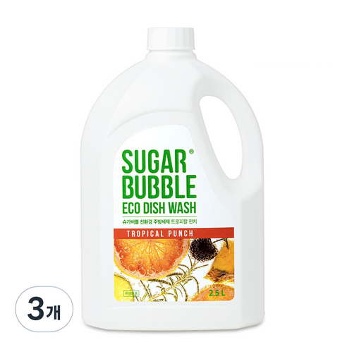 슈가버블 친환경 주방세제 트로피칼 펀치, 2.5L, 3개