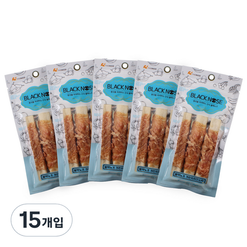 더키코 블랙노즈 강아지 껌, 크런치치킨스틱, 75g, 15개