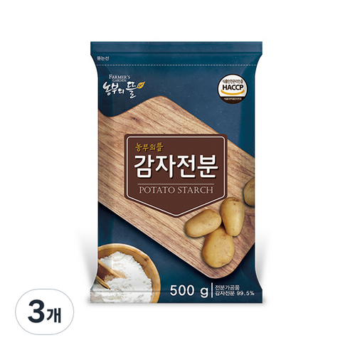 농부의뜰 감자전분, 500g, 3개