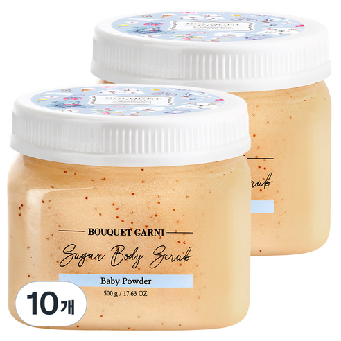 부케가르니 슈가 바디스크럽 베이비파우더, 500g, 10개