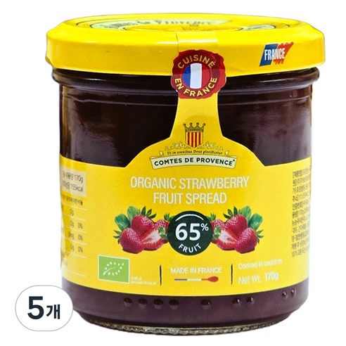 꼼드프로방스 딸기잼, 170g, 5개