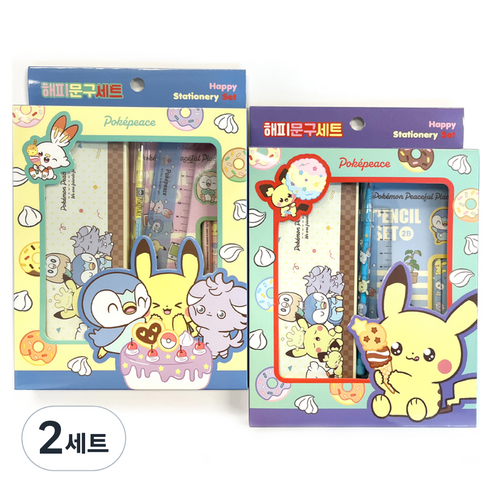 포켓몬스터 해피문구세트 2종, 혼합색상, 2세트