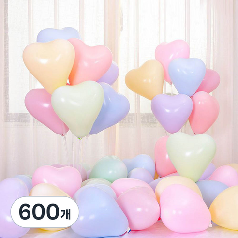 마카롱 하트 풍선, 600개, 랜덤발송