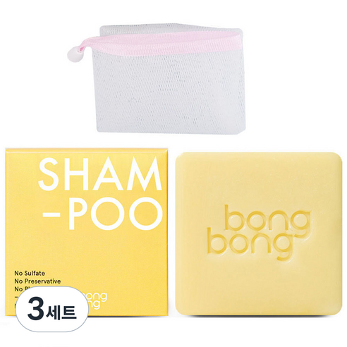 봉봉프랜즈 봉봉 유아 샴푸바 100g + 거품망 랜덤발송, 3세트