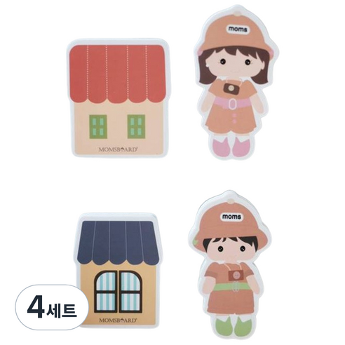 맘스보드 mono 자석 보드 지우개 4종 세트, 혼합색상, 4세트