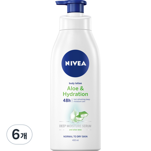 니베아 보습 알로에 하이드레이션 바디로션, 400ml, 6개