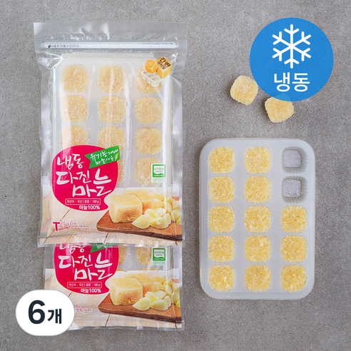 우리땅 웰팜넷 유기가공식품 인증 다진마늘 (냉동), 180g, 6개