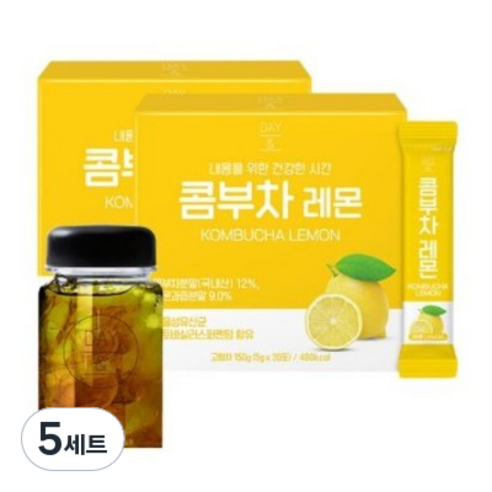 데이앤 콤부차 레몬 5g x 30p 2개 + 트라이탄 보틀, 5세트, 150g