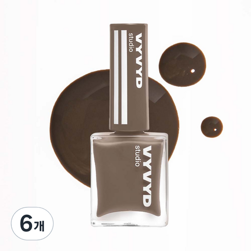 비비드스튜디오 네일 플래쉬 매니큐어, NO 30 아프로 브라운, 10ml, 6개