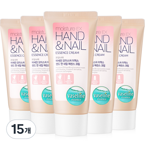 바세린 모이스처 EX 핸드앤네일 핸드크림, 60ml, 15개