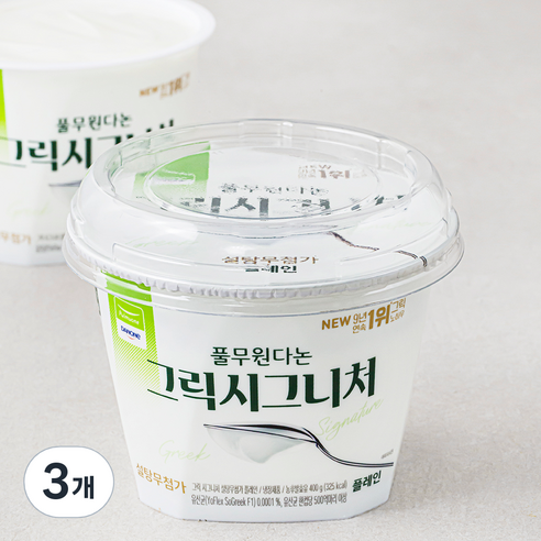 다논 그릭 시그니처 플레인 요거트 2개입, 800g, 3개
