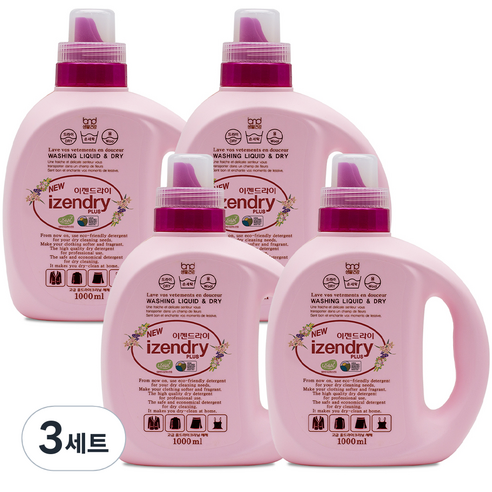 세제혁명 이젠드라이 플러스 세제 본품, 1L, 3개