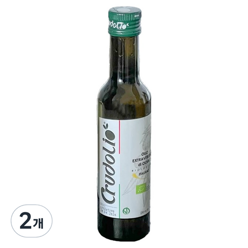 크루드올리오 유기농 엑스트라버진 올리브유, 2개, 250ml