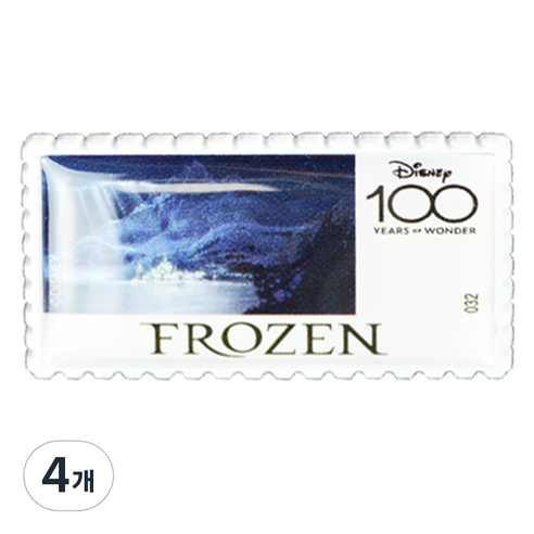 디즈니 100주년 우표 뱃지 FROZEN 2, 4개, 1개입