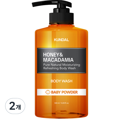 쿤달 퓨어 바디워시 베이비파우더향, 500ml, 2개