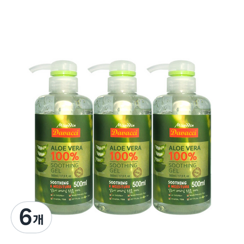 다바찌 알로에베라 수딩젤 100, 500ml, 6개