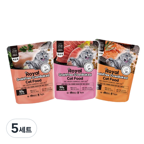 펫스윗 전연령 로얄 그레인프리 오븐베이크드 고양이 건식사료, 혼합맛, 150g, 5세트