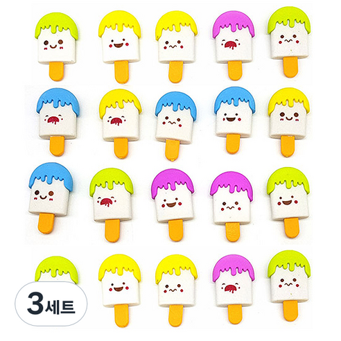 블루마토 미니 아이스크림 지우개8 20p, 랜덤 발송, 3세트