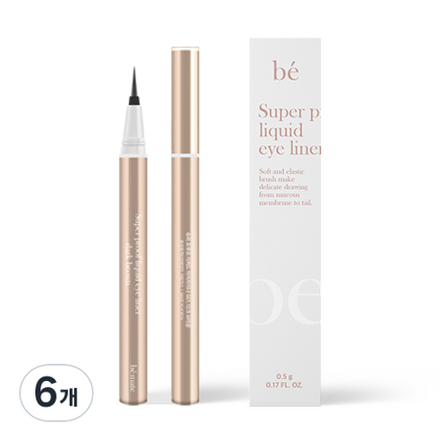 비메이트 슈퍼 프루프 아이라이너 0.5g, G01 다크브라운, 6개