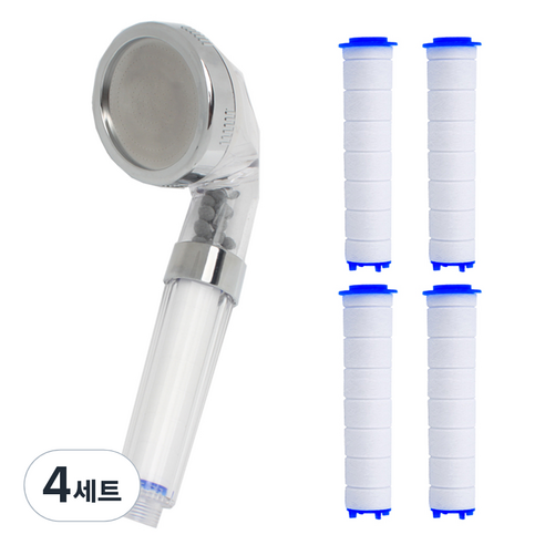 리빙듀오 정수필터 샤워기헤드 + 리필 4p, 4세트