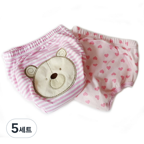 조이멀티 배변훈련팬티 2입, 아기곰D (핑크), 5세트