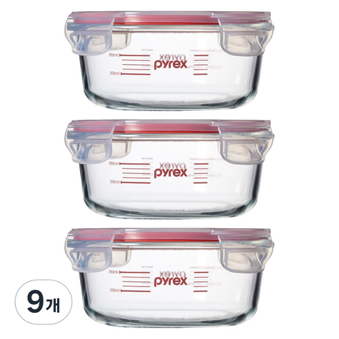 파이렉스 4면밀폐 계량용기 원형 620ml, 9개