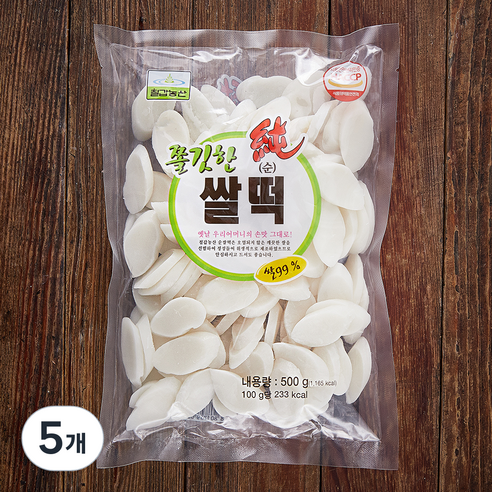 칠갑농산 쫄깃한 순 쌀떡, 500g, 5개