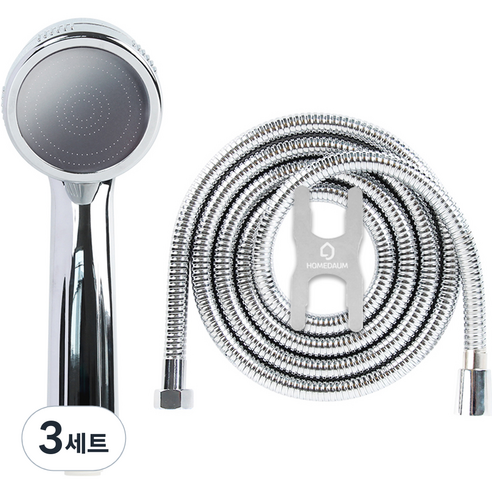 홈다움 폭풍수압상승 샤워기 헤드 + 2m샤워호스, 3세트