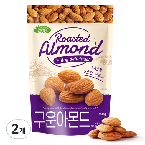 하루견과 구운아몬드, 500g, 2개