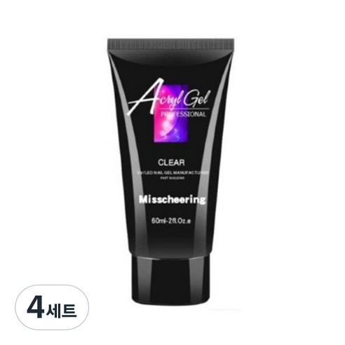 미스치어링 폴리젤 연장 60ml 세트, 클리어, 4세트