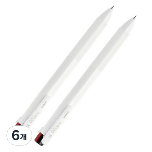 제브라 사라사 클립 3색 펜 0.5mm, 화이트, 6개