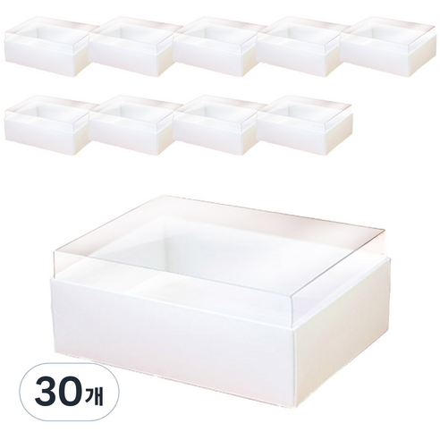 윗투명 마카롱상자 10.3 x 13.5 x 4.1 cm, 로얄아이보리, 30개