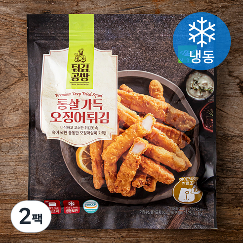 에어프라이어  튀김공방 사옹원 통살가득 오징어튀김 (냉동), 300g, 2팩