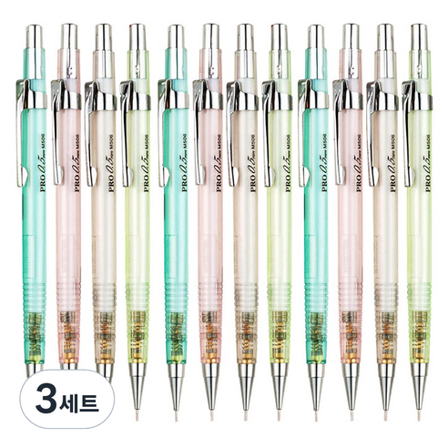 문화연필 투명 제도 샤프 색상혼합, 0.5mm, 36개