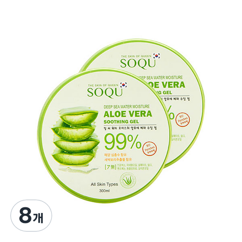 소큐 딥씨워터 모이스춰 알로에베라 수딩젤, 300g, 8개