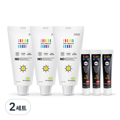 더트웰브 아동용 낮치약 80g x 3p + 밤치약 미니 20g x 3p 세트, 2세트