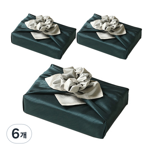 통샵 실크 겹 보자기 70 x 70 cm, 청록 + 아이보리(107), 6개